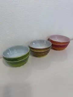 ⑦【美品】ファイヤーキング キンバリー ボウル 6点セット ミルクガラスのサムネイル