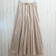 fifth フィフス フレアロングスカート くすみピンク ウエストゴム