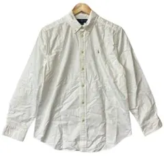 POLO ラルフローレン　ボタンダウンシャツ　レディース　ホワイト　ポニー　刺繍