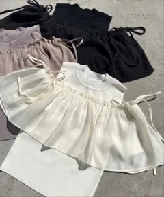 NICE CLAUP 半袖ニット ホワイト