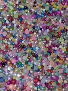 【130】30g・ガラス・バブル・穴なし・MIXカラー・約1.4〜2.8mm