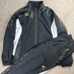 ミズノプロ ブレスサーモ ウインドブレーカー 上下 セットアップ 黒×金 XL