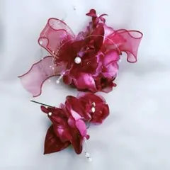 ピンク 髪飾り ドレス パール