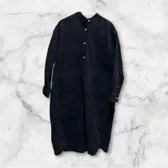 【UNIQLO U】コーデュロイ スタンドカラー シャツワンピース（M）ブラック