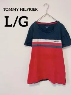 TOMMY HILFIGER 【L/G】半袖Tシャツ ネイビー/レッド