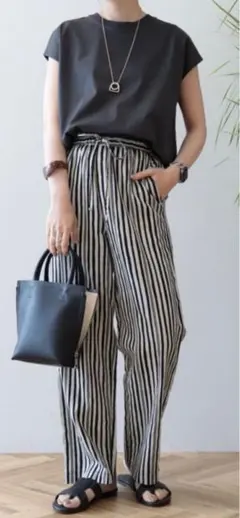 AMERICAN HOLIC アソートリラックスパンツ　ストライプ　S