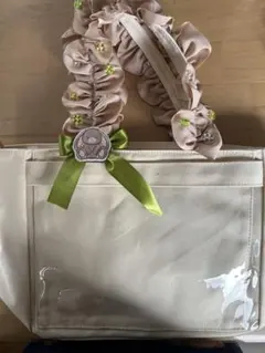 ザッカマート 痛バ ハンドフリルトートバッグ デコレーション済 ベージュ