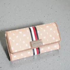TOMMY HILFIGER トリコロール ロングウォレット ベージュ