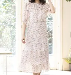 定価31,900円 新品タグ付 ローズティアラ フリルプリーツ ワンピース 42