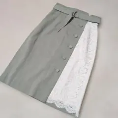 PROPORTIONBODYDRESSING グリーン タイトスカート レース付