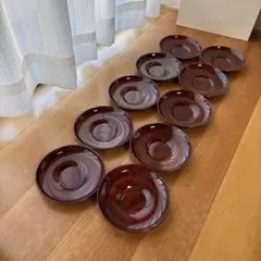 【昭和レトロ】【木製】茶托 10枚セット