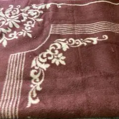カシミヤ混合花柄毛布　カシミア20% 羊毛80% トーア毛布