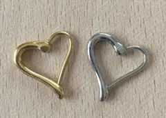 ハート型ピアス ゴールド シルバー 2色