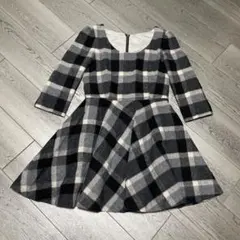 CYNTHIAROWLEY/チェック柄長袖フレアワンピース/M