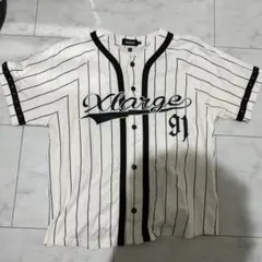 XLARGE ベースボールシャツ ストライプ M