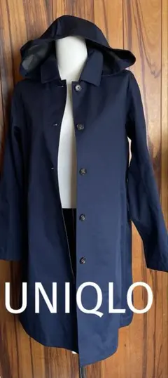 試着のみ◆UNIQLOユニクロ◆ ブロックテックコートSネイビー
