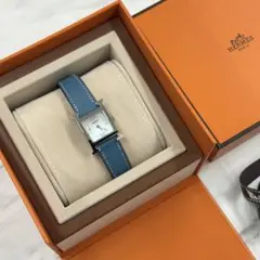 送料無料】HERMES レザー 時計 くすみピンク ダブルループ 