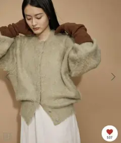 アダムエロペ　【WEB限定】ファーニットミドルカーディガン