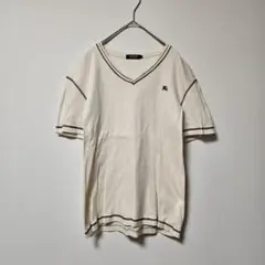 美品 BURBERRY BLACK LABEL Vネック 半袖 Tシャツ (M)