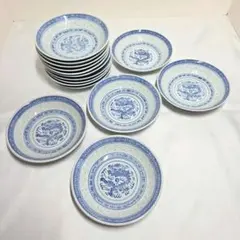 景徳鎮　青花　蛍焼　龍　中皿　深皿　15枚 景徳鎮 青花 蛍焼 龍 中皿 深皿 15枚 - メルカリ