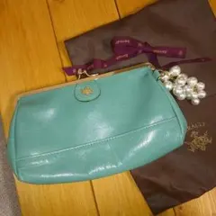 Barrault★ポーチ　バッグ　グリーン　チャーム付き　バロー