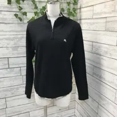 【☆104ｍ】Ｍ バーバリーゴルフ長袖 ポロシャツノバチェック ブラック