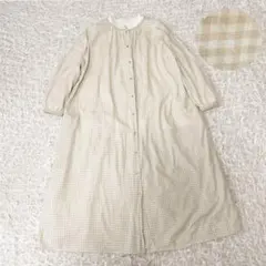 サマンサモスモス　ギンガムチェック　ワンピース　ナチュラル　春　バンドカラー