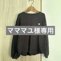 130cm DEVILOCK 黒のハート刺繍長袖カットソー