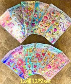 シャカシャカシール グリッター スパンコール キラキラ 3D 12種12枚set