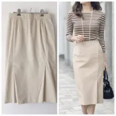 美品 Style Note タイトスカート ベージュ 上品 通勤 オフィス M