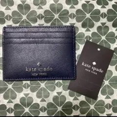 新品　kate spade NEW YORK パスケース　カードケース　ネイビー
