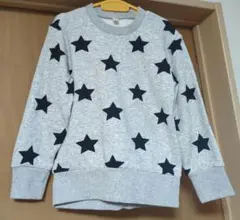 星柄裏起毛トレーナー