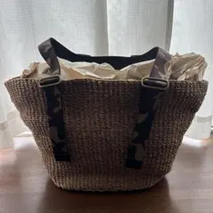 カモフラ柄ストラップ付き かごトートバッグのサムネイル