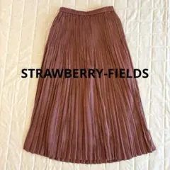 ✨美品✨ストロベリーフィールズ　プリーツスカート ロング丈 くすみピンク　日本製のサムネイル