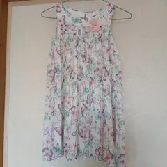 H&M 蝶々プリント ノースリーブワンピース