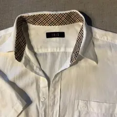 DAKS ホワイト ワイシャツ チェック襟