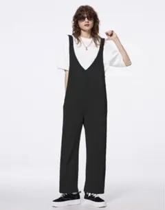 GU ジーユー　カットソーサロペットパンツ　ブラック　3XL