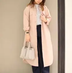 極美品 アーバンリサーチドアーズ ロングシャツワンピース コットン100 ピンク