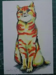 猫 絵 原画 イラスト アート 原画 肉筆画 動物画 インテリア ハンドメイド