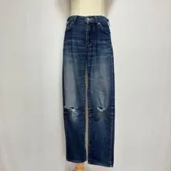 SOMETHING ストレート　ダメージ加工　デニムジーンズ（26）アメカジ