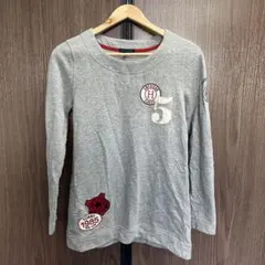 トミーヒルフィガー 長袖カットソー M グレー 刺繍 1985 ユニセックス