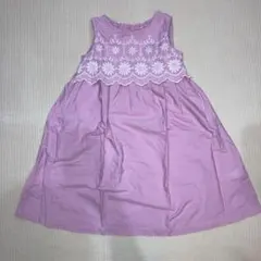 【美品】ピンク刺繍ノースリーブワンピース110cm アプレレクール