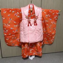 七五三 3歳 女の子 着物 被布 草履 巾着 長襦袢 6点セット
