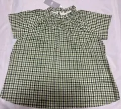 BEAMS 涼しいチェックブラウス　グリーンのサムネイル