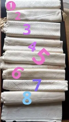 正絹紋意匠ちりめん・絽他白生地8種類　絹100% トータル15m弱
