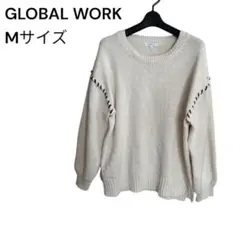 GLOBAL WORK ニットプルオーバー　アイボリー　Mサイズ