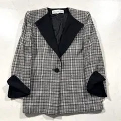 クリスチャンディオール ツイード テーラードジャケット M ウール シルク