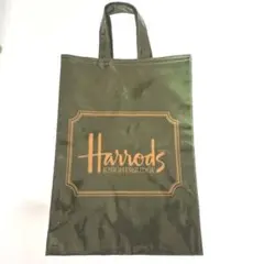 Harrods グリーンビニール トートバッグ