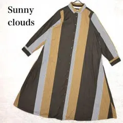 サニークラウズ シャツワンピース マルチストライプ テントシルエット 3L