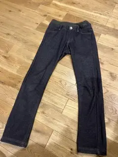 暖かい　ストレッチデニム風 長ズボン ボア裏地